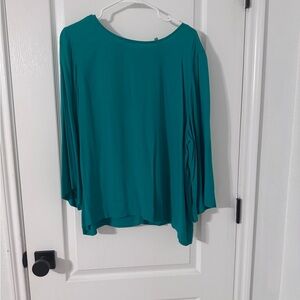 Sam and Lavi Rayon Crepe Emerald Green Long Sleeve Blouse